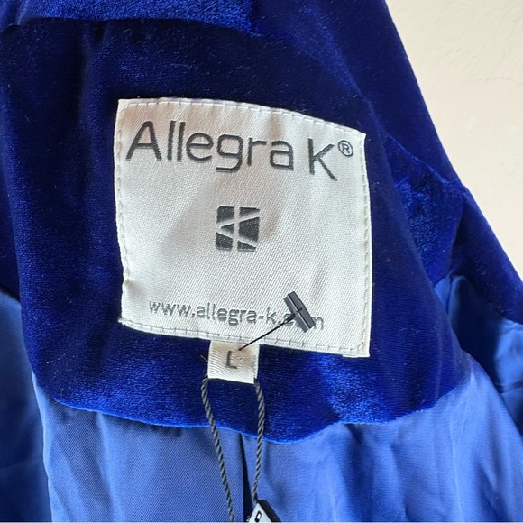 NWT Allegra K Blue Velvet Blazer Women’s size large - Picture 12 of 15